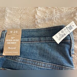 Madewell 10" High-Rise Skinny Jeans in mid wash blue